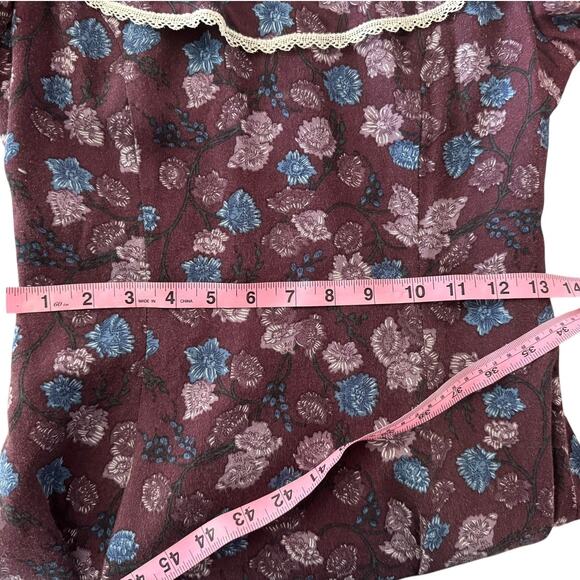 Vintage Gunne Sax Jessica McClintock Purple Floral Statement Collar Dress Small - Picture 12 of 12